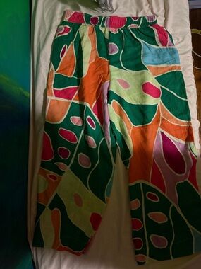 Christian Siriano Multicolor Abstract Drawstring Pants
